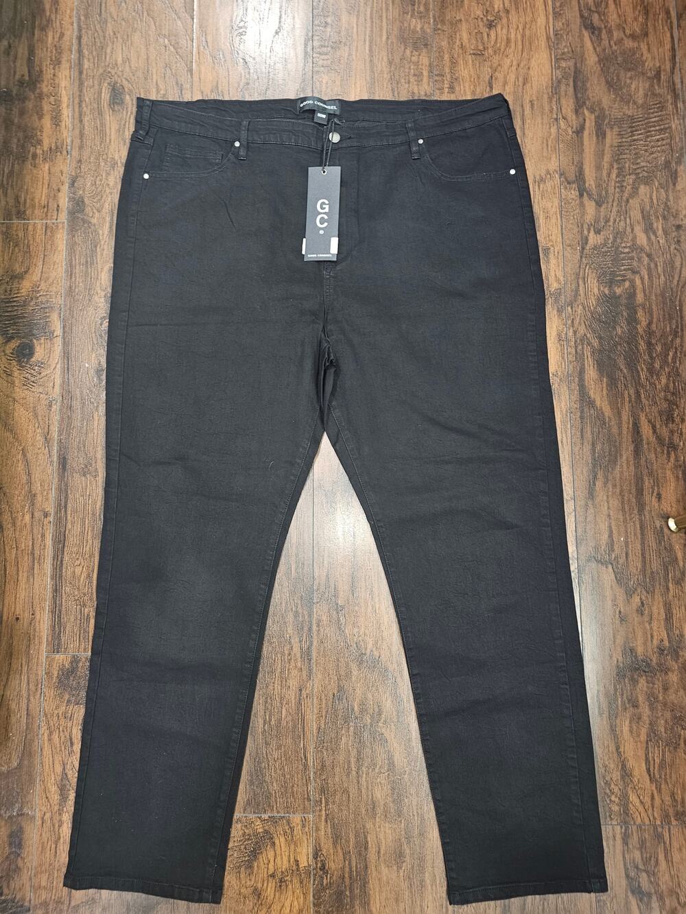 Good Counsel Malone Stretch Jeans Size 50 X 32 Black New Big & Tall